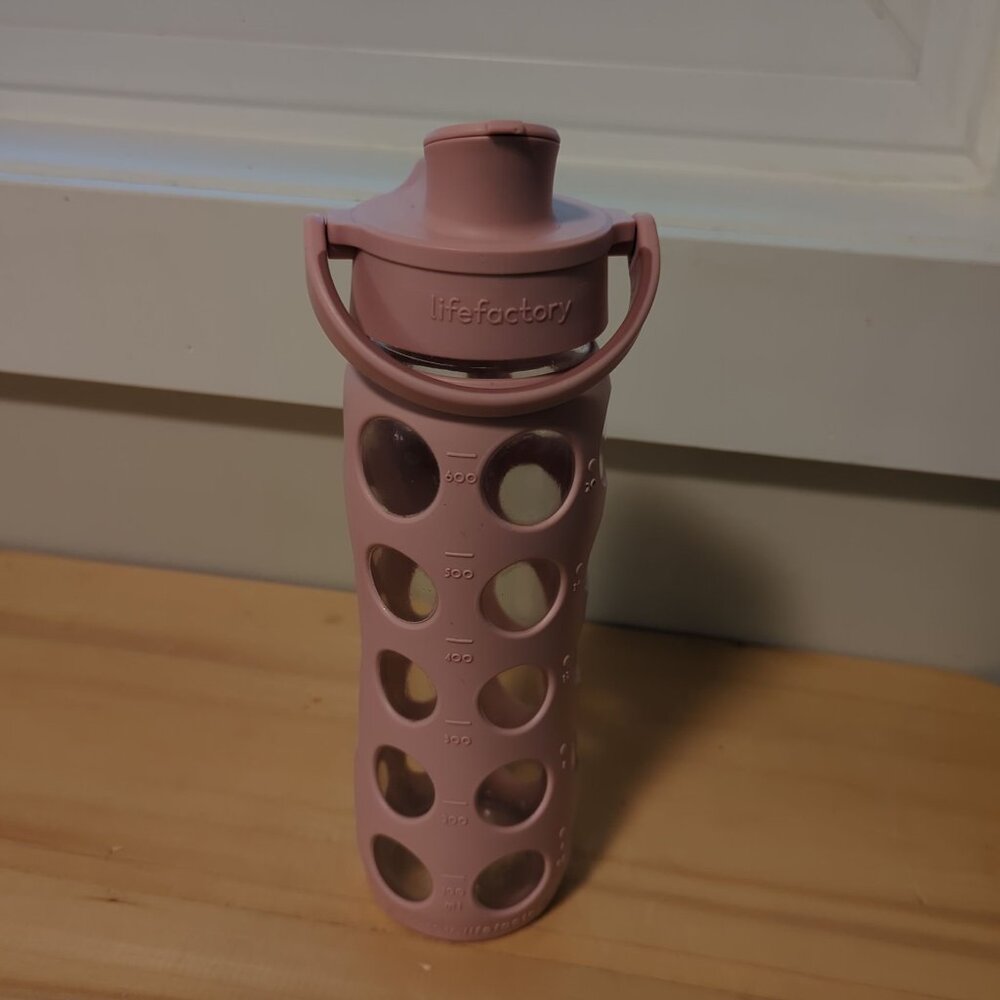 Lifefactory 16 oz Glass Water Bottle - Light pink